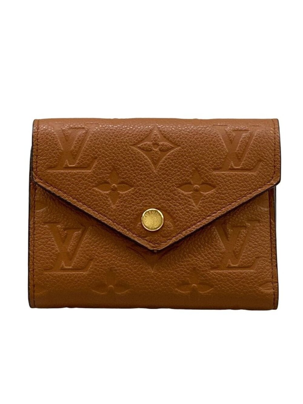 Louis Vuitton Trifold Wallet Monogram Empreinte Portefeuille Victorine Cognac